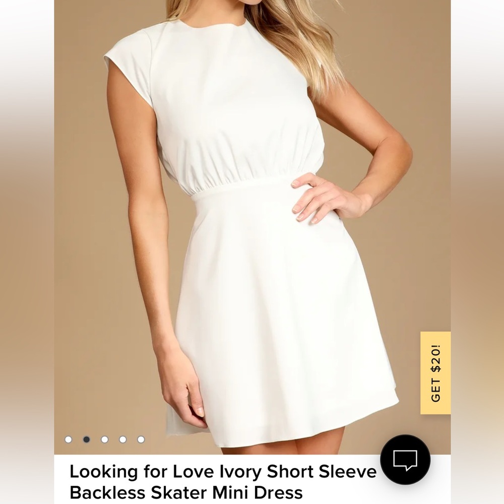 LULUS: Backless Ivory Skater Dress